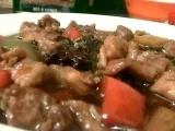 Recipe Chicken in oyster sauce with basil and bell peppers