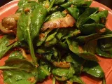 Recipe Roasted mushroom salad with spinach and chorizo