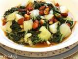 Recipe Stir fry baby bok choy with almond - an appropriate side dish for chinese new year