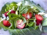 Recipe Strawberry, lettuce, pak choi, and pepper salad