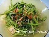 Recipe Stir fry chinese spinach (苋菜) with dried silver fish (银鱼仔)