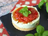 Recipe Savory cheesecake with basil and cherry tomatoes: tasty idea for buffets and appetizers