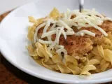 Recipe Buttered egg noodles w/parmesan chicken.
