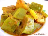 Recipe Chichinge aloor dalna( snake gourd potato curry)