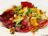 Recipe Grilled mango and pecan salad with fetta, avocado and sweet chilli-raspberry dressing