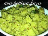 Recipe Aratikya ava pettina kura...raw plantains cooked in mustard paste