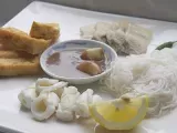 Recipe Bun dau mam tom - shrimp paste sauce with tofu, squid and pork belly
