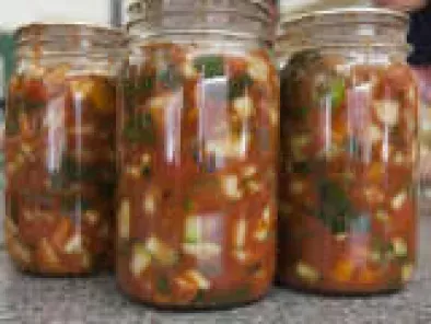 Canning Zucchini, Squash and Tomato Ratatouille