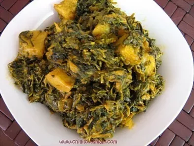 Recipe Aloo methi and spinach subzi/potato fenugreek greens and spinach