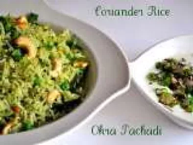 Coriander Rice and Okra Curd Pachadi