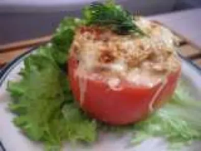 Hot Tuna Salad Stuffed Tomatoes