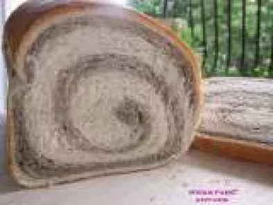 Black Sesame Spiral Loaf Bread/ Straight Dough Method