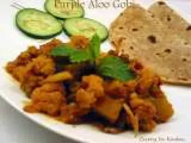 Kadai Aloo Gobi ~ Purple Potatoes & Cauliflower Curry
