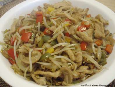 Recipe Twice-cooked pork with bean sprouts