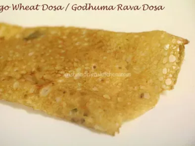 Sago Wheat Crepes / Sago Wheat Dosa / Godhuma Rava dosa Recipe