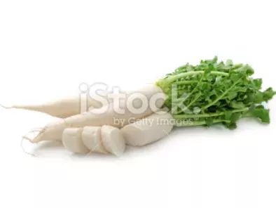 Mooli-Methi Fry-radish and fenugreek leaves stir fry