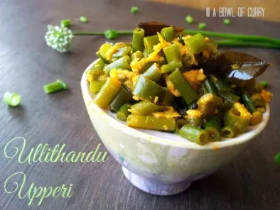 Ullithandu Upperi ~ Onion Stem/Onion Greens Stir Fry