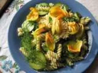 Zucchini Flower Pasta with fresh herbs