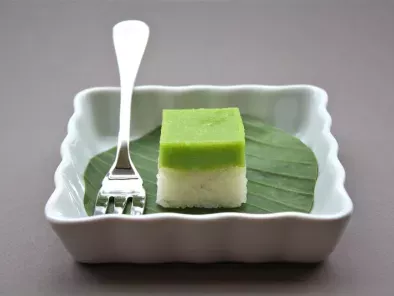 Recipe Kuih serimuka-glutinous rice with pandan custard layer