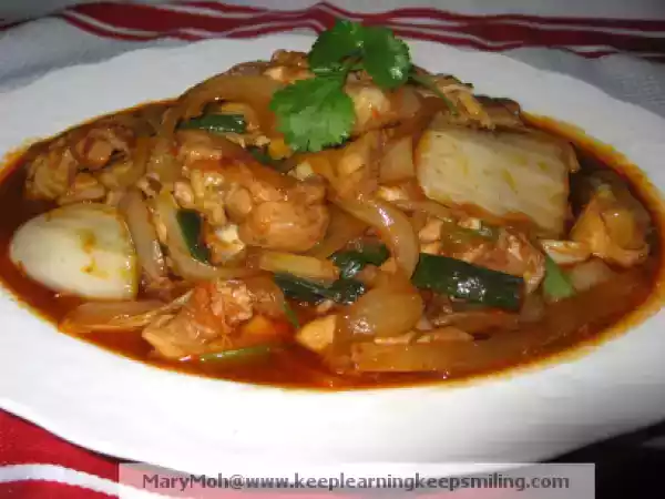 Recipe Chicken and chinese cabbage stir fry with hot bean paste