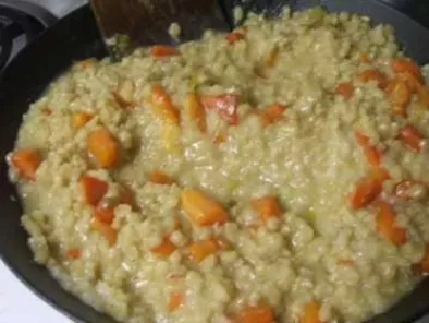 Recipe Roasted red pepper barley risotto