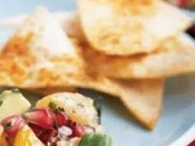 Recipe Spring pomegranate salsa and baked seasoned chips