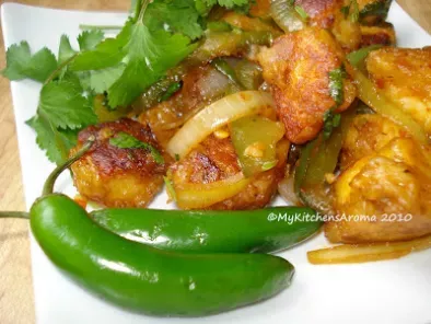 Recipe appetizers - paneer chili fry/ paneer fish pickle
