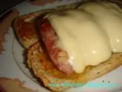 Sausage Sandwich with Cheese and Orange Marmalade