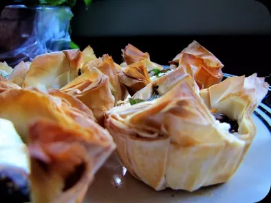 Recipe Goat cheese and mushrooms in phyllo cups