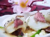 Pickled Sakura Flowers Steamed Fish Rolls - Preparation step 8