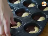 Two-tone muffins, chocolate, vanilla and chocolate core - Preparation step 6