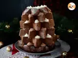 Pandoro brioche filled with Nutella cream and vanilla cream in the shape of a Christmas tree - Preparation step 9