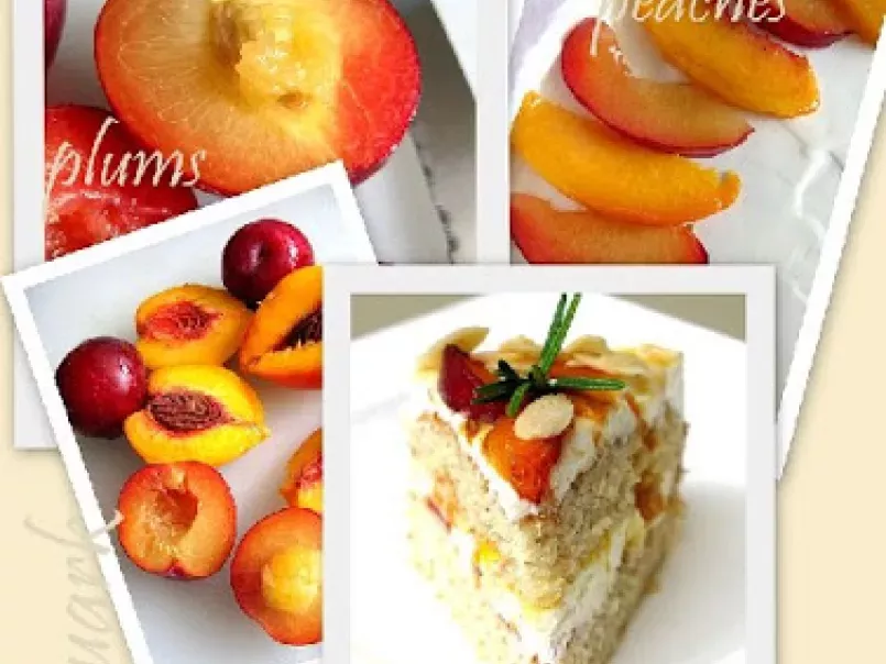 ALMOND NUT TORTE with QUARK, PEACHES AND PLUMS...& my blogiversary winner - photo 2