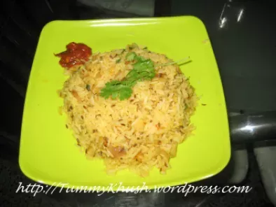 Aloo jeera rice (Potato and rice flavoured with cumin)