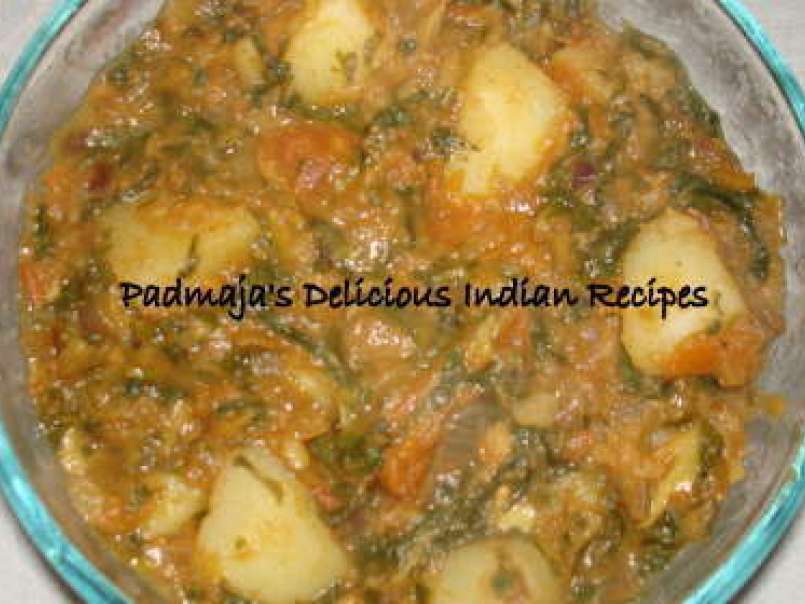 Aloo, Methi curry/ Potato, Fenugreek leaves curry