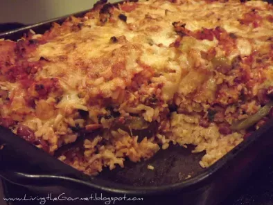 Baked Rice and Beans with Ground Pork