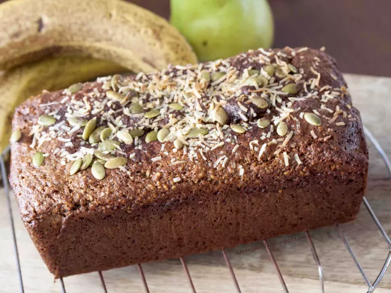Banana Pear, date and nut cake