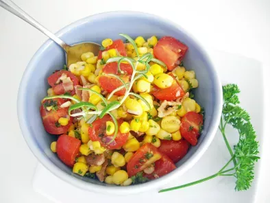 BBQ Chicken with Bacon, Corn, Hominy and Tomato Salad - photo 2