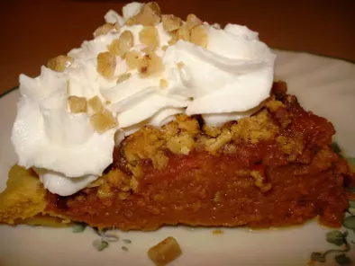 Birthday Treat: Pumpkin Apple Butter Pie with Toffee Struesel Topping