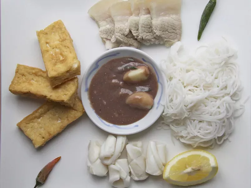 Bun Dau Mam Tom - Shrimp Paste Sauce with Tofu, Squid and Pork belly - photo 2
