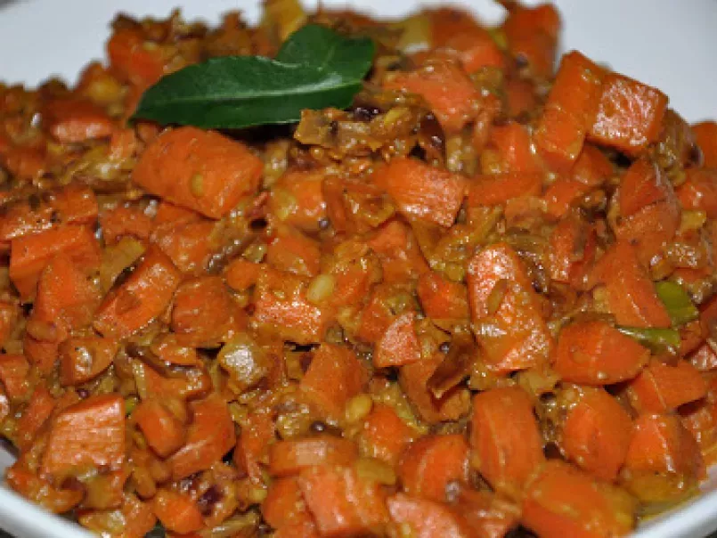 Carrot Fry (Carrots sauteed in South Indian spices with milk) - photo 2