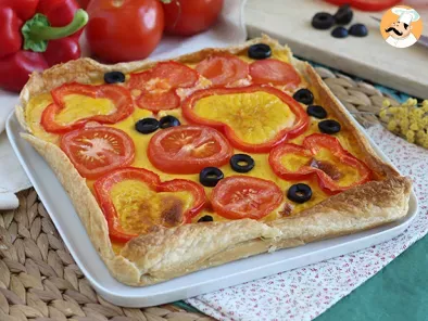 Carrot quiche with tomato and pepper