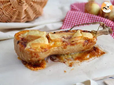 Cheese and bacon stuffed butternut