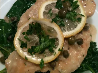 Chicken Limone with Spinach and Caper Cream Sauce