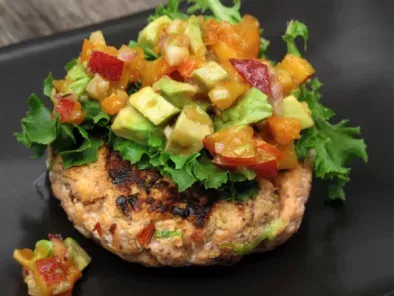 Chipotle Salmon Burgers with Stone Fruit Salsa