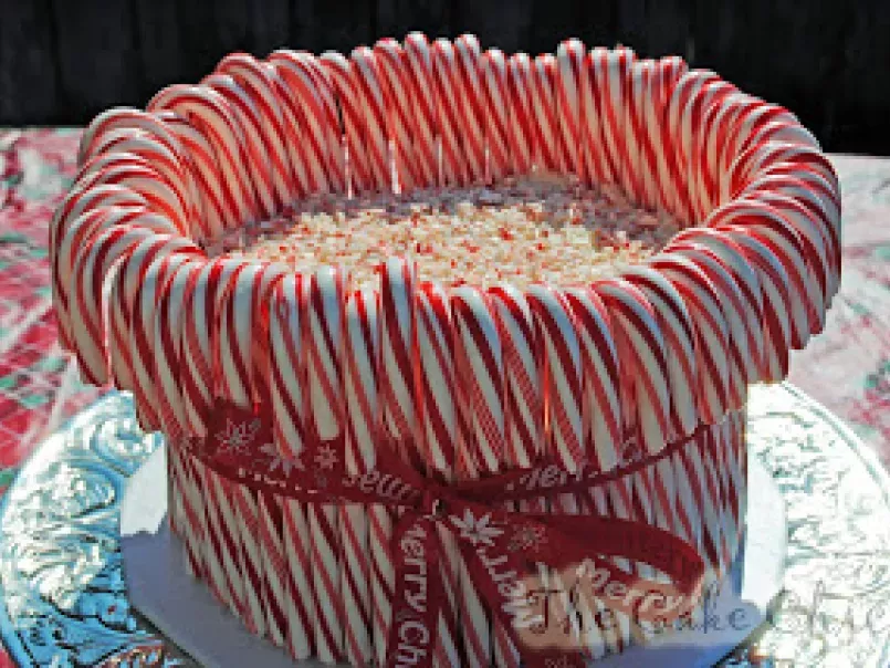 Chocolate Peppermint Candy Cane Cake with Whipped White Chocolate Ganache - photo 2