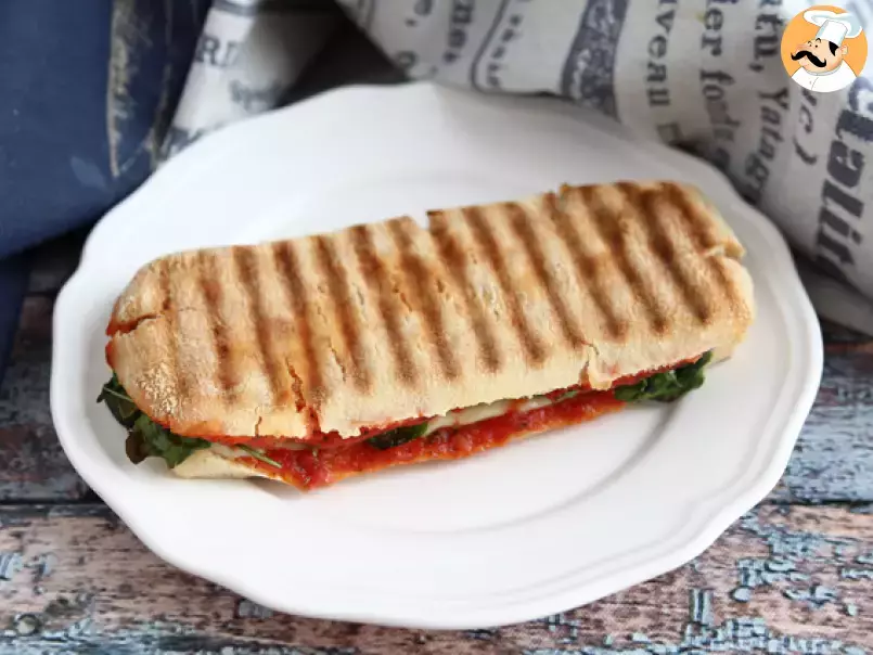 Chorizo and emmental cheese panini sandwich - photo 2