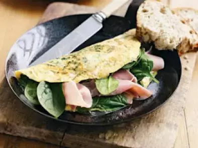 Christmas Ham and spinach omelette
