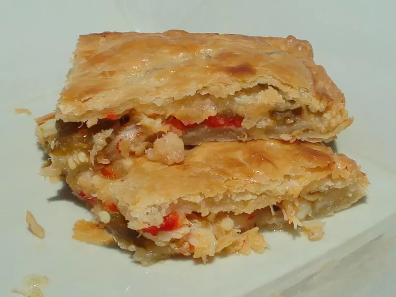 Cod and bell pepper pie