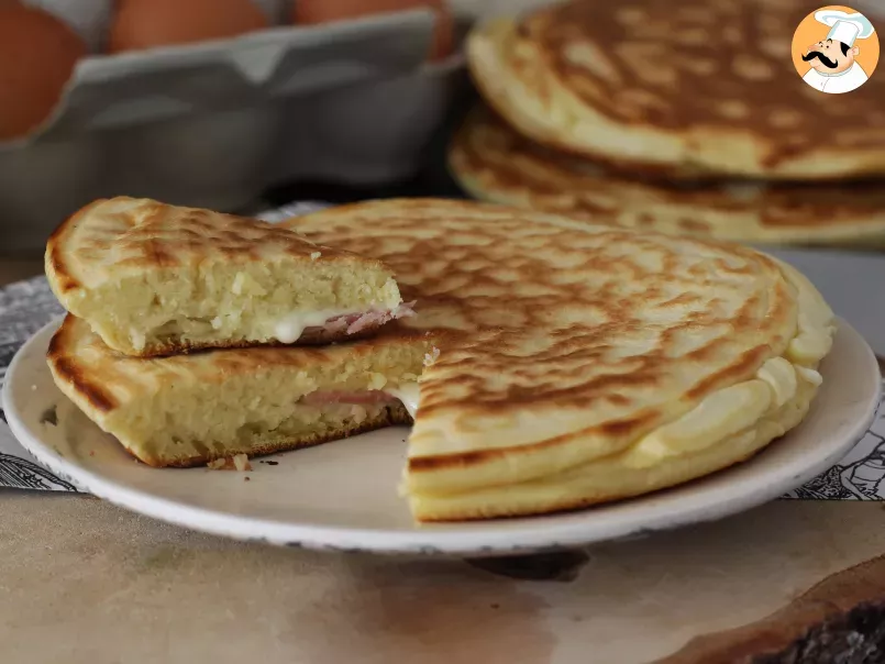 Croque pancakes with ham&cheese - Video recipe!